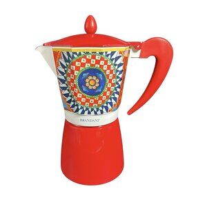 Brandani Italian Coffee Maker Moka Pot Aluminum 6 Cup NEW w/o Tag Italy